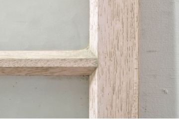 アンティーク建具　ペイント仕上げ限定　レトロな空間づくりにおすすめの両開き窓1対2枚セット(ガラス窓、ガラス戸、ガラス扉)(R-076347)