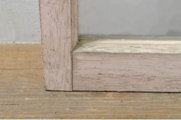 アンティーク建具　ペイント仕上げ限定　レトロな空間づくりにおすすめの両開き窓1対2枚セット(ガラス窓、ガラス戸、ガラス扉)(R-076347)