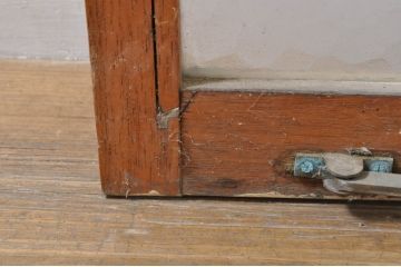 アンティーク建具　ペイント仕上げ限定　レトロな空間づくりにおすすめの両開き窓1対2枚セット(ガラス窓、ガラス戸、ガラス扉)(R-076347)