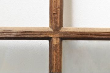 アンティーク建具　大正ロマン　古い木味が魅力的なガラス窓4枚セット(引き戸、ガラス戸)(R-076348)
