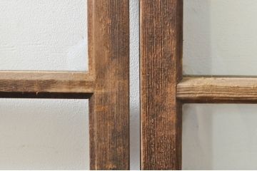 アンティーク建具　大正ロマン　古い木味が魅力的なガラス窓4枚セット(引き戸、ガラス戸)(R-076348)