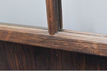 アンティーク建具　大正ロマン　古い木味が魅力的なガラス窓4枚セット(引き戸、ガラス戸)(R-076348)