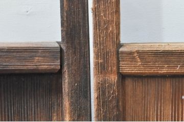 アンティーク建具　大正ロマン　古い木味が魅力的なガラス窓4枚セット(引き戸、ガラス戸)(R-076348)