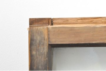 アンティーク建具　大正ロマン　古い木味が魅力的なガラス窓4枚セット(引き戸、ガラス戸)(R-076348)