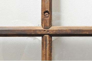 アンティーク建具　大正ロマン　古い木味が魅力的なガラス窓4枚セット(引き戸、ガラス戸)(R-076348)