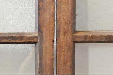 アンティーク建具　大正ロマン　古い木味が魅力的なガラス窓4枚セット(引き戸、ガラス戸)(R-076348)
