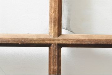アンティーク建具　大正ロマン　古い木味が魅力的なガラス窓3枚セット(引き戸、ガラス戸)(R-076349)
