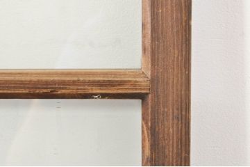 アンティーク建具　大正ロマン　古い木味が魅力的なガラス窓3枚セット(引き戸、ガラス戸)(R-076349)