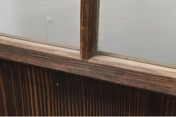 アンティーク建具　大正ロマン　古い木味が魅力的なガラス窓3枚セット(引き戸、ガラス戸)(R-076349)