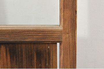 アンティーク建具　大正ロマン　古い木味が魅力的なガラス窓3枚セット(引き戸、ガラス戸)(R-076349)