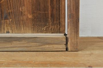 アンティーク建具　大正ロマン　古い木味が魅力的なガラス窓3枚セット(引き戸、ガラス戸)(R-076349)