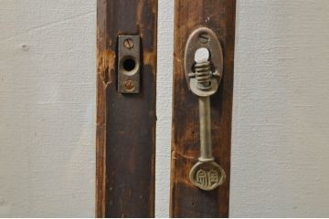 アンティーク建具　大正ロマン　古い木味が魅力的なガラス窓3枚セット(引き戸、ガラス戸)(R-076349)
