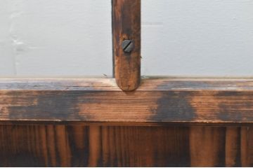 アンティーク建具　大正ロマン　古い木味が魅力的なガラス窓3枚セット(引き戸、ガラス戸)(R-076349)