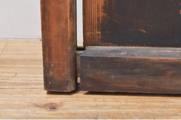 アンティーク建具　大正ロマン　古い木味が魅力的なガラス窓3枚セット(引き戸、ガラス戸)(R-076349)