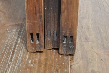 アンティーク建具　大正ロマン　古い木味が魅力的なガラス窓3枚セット(引き戸、ガラス戸)(R-076349)