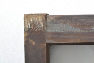 アンティーク建具　レトロ空間におすすめ!素朴な木味が魅力的なガラス窓4枚セット(引き戸、ガラス戸)(R-076350)