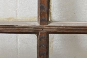 アンティーク建具　レトロ空間におすすめ!素朴な木味が魅力的なガラス窓4枚セット(引き戸、ガラス戸)(R-076350)