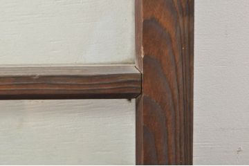 アンティーク建具　レトロ空間におすすめ!素朴な木味が魅力的なガラス窓4枚セット(引き戸、ガラス戸)(R-076350)