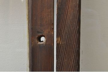 アンティーク建具　レトロ空間におすすめ!素朴な木味が魅力的なガラス窓4枚セット(引き戸、ガラス戸)(R-076350)