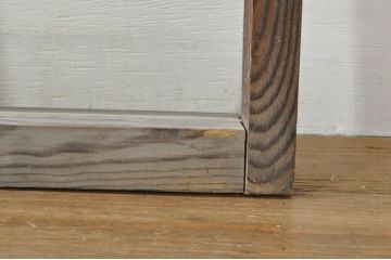 アンティーク建具　レトロ空間におすすめ!素朴な木味が魅力的なガラス窓4枚セット(引き戸、ガラス戸)(R-076350)