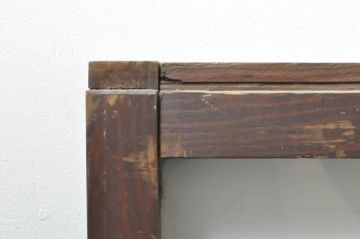 アンティーク建具　レトロ空間におすすめ!素朴な木味が魅力的なガラス窓4枚セット(引き戸、ガラス戸)(R-076350)