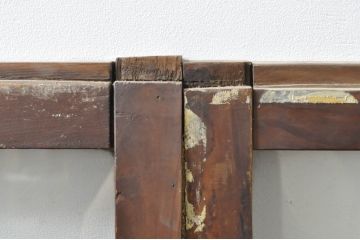 アンティーク建具　レトロ空間におすすめ!素朴な木味が魅力的なガラス窓4枚セット(引き戸、ガラス戸)(R-076350)
