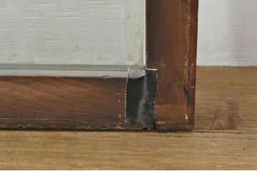 アンティーク建具　レトロ空間におすすめ!素朴な木味が魅力的なガラス窓4枚セット(引き戸、ガラス戸)(R-076350)