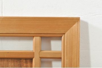 ビンテージ建具　波千鳥のデザインが上品な彫刻欄間2枚セット(明り取り、明かり取り、ヴィンテージ)(R-076351)