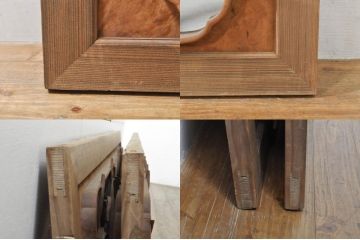アンティーク建具　井波彫刻　横山一夢作　躍動感ある鶴が美しい両面彫刻欄間2枚セット(明かり取り、明り取り)(R-076352)