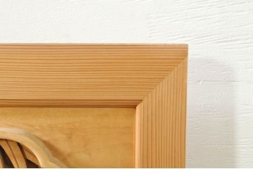 ビンテージ建具　井波彫刻　吉田信久作　躍動感ある虎(トラ)と竹林が美しい両面彫刻欄間2枚セット(明かり取り、明り取り、ヴィンテージ)(R-076353)