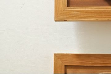 アンティーク建具　井波彫刻　巧記富吉作　繊細な四君子(蘭・菊・梅・竹)のデザインが目を惹く両面彫刻欄間2枚セット(R-076354)