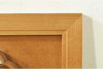 アンティーク建具　井波彫刻　巧記富吉作　繊細な四君子(蘭・菊・梅・竹)のデザインが目を惹く両面彫刻欄間2枚セット(R-076354)