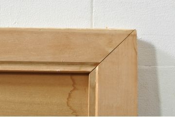 アンティーク建具　井波彫刻　壽山作　松の木と風情ある風景の図柄が美しい両面彫刻欄間2枚セット(明かり取り、明り取り)(R-076355)