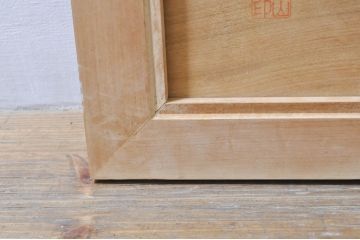 アンティーク建具　井波彫刻　壽山作　松の木と風情ある風景の図柄が美しい両面彫刻欄間2枚セット(明かり取り、明り取り)(R-076355)