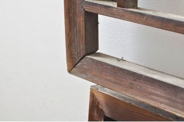 アンティーク建具　大正ロマン　ノスタルジックな雰囲気漂う色ガラス入り明かり取り2枚セット(明り取り、ガラス欄間)(R-076356)