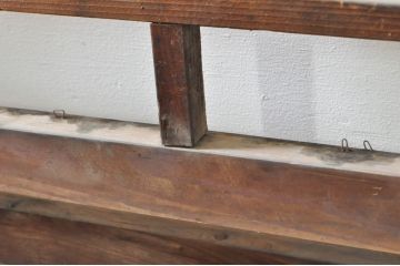 アンティーク建具　大正ロマン　ノスタルジックな雰囲気漂う色ガラス入り明かり取り2枚セット(明り取り、ガラス欄間)(R-076356)