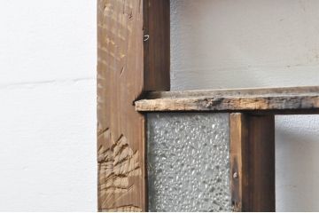 アンティーク建具　大正ロマン　ノスタルジックな雰囲気漂う色ガラス入り明かり取り2枚セット(明り取り、ガラス欄間)(R-076356)