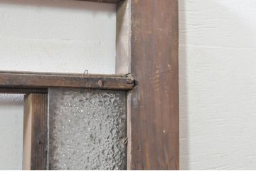 アンティーク建具　大正ロマン　ノスタルジックな雰囲気漂う色ガラス入り明かり取り2枚セット(明り取り、ガラス欄間)(R-076356)