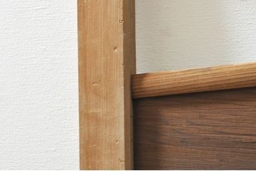 アンティーク建具　かわいらしい波千鳥の透かし彫り入り欄間2枚セット(明り取り、明かり取り)(R-076357)