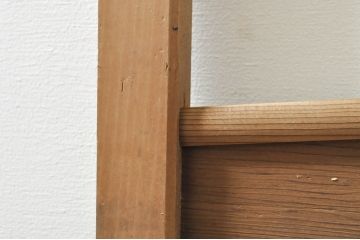 アンティーク建具　かわいらしい波千鳥の透かし彫り入り欄間2枚セット(明り取り、明かり取り)(R-076357)