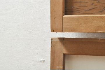 アンティーク建具　かわいらしい波千鳥の透かし彫り入り欄間2枚セット(明り取り、明かり取り)(R-076357)