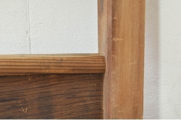 アンティーク建具　かわいらしい波千鳥の透かし彫り入り欄間2枚セット(明り取り、明かり取り)(R-076357)