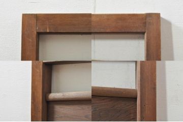 アンティーク建具　かわいらしい波千鳥の透かし彫り入り欄間2枚セット(明り取り、明かり取り)(R-076358)