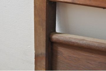アンティーク建具　かわいらしい波千鳥の透かし彫り入り欄間2枚セット(明り取り、明かり取り)(R-076358)