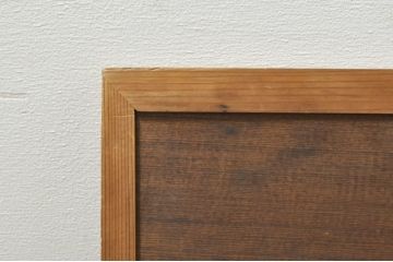 アンティーク建具　レンジャクと葡萄の透かし彫りがアクセントのガラス入り欄間2枚セット(明り取り、明かり取り)(R-076359)