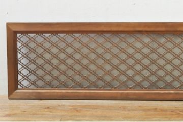 アンティーク建具　片面ガラス　華やかな空間を演出する組子欄間1枚(明り取り、明かり取り)(R-076360)