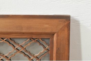 アンティーク建具　片面ガラス　華やかな空間を演出する組子欄間1枚(明り取り、明かり取り)(R-076360)
