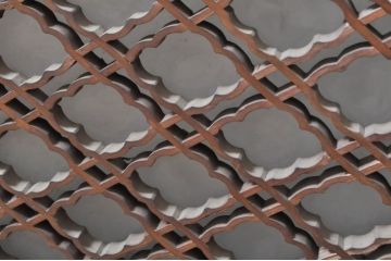 アンティーク建具　片面ガラス　華やかな空間を演出する組子欄間1枚(明り取り、明かり取り)(R-076360)