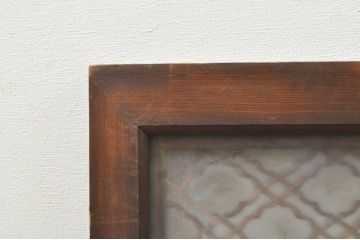 アンティーク建具　片面ガラス　華やかな空間を演出する組子欄間1枚(明り取り、明かり取り)(R-076360)