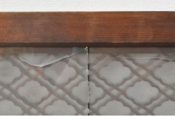 アンティーク建具　片面ガラス　華やかな空間を演出する組子欄間1枚(明り取り、明かり取り)(R-076360)